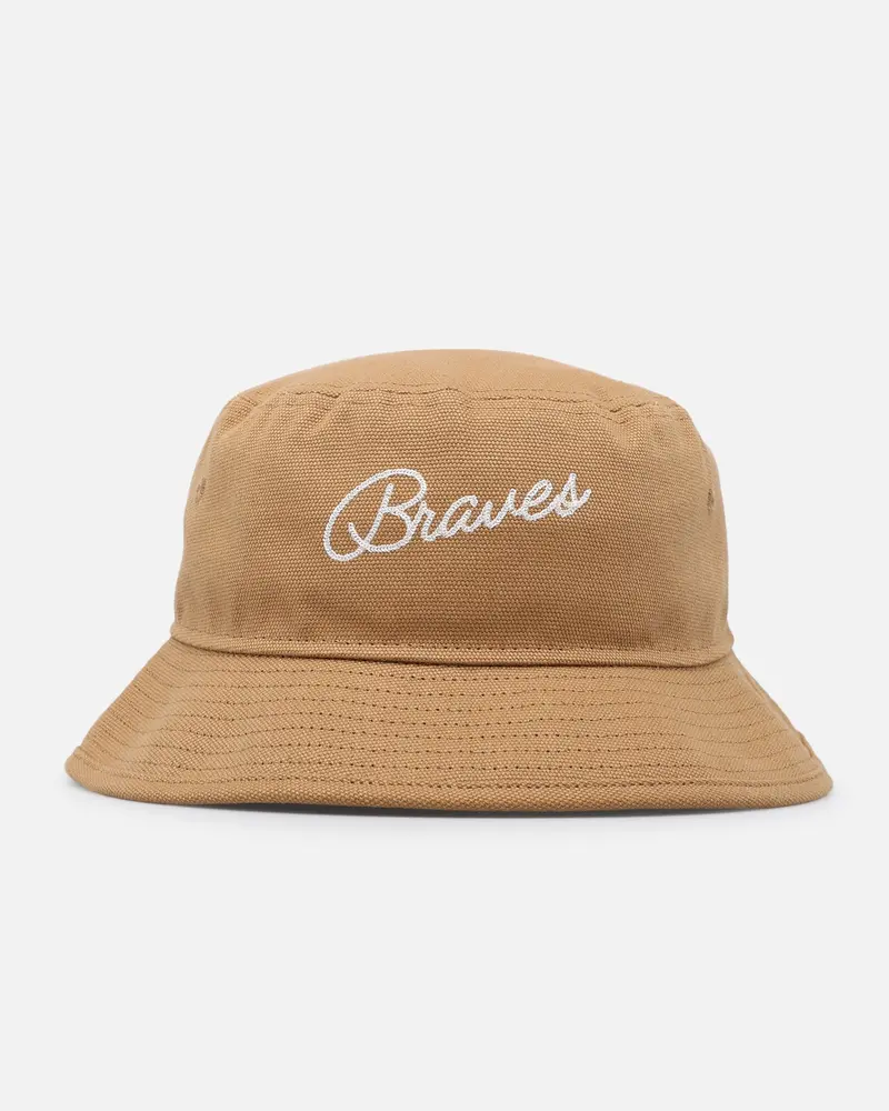 New Era Atlanta Braves 'Wheat Duck Canvas' Bucket Hat Wheat 1
