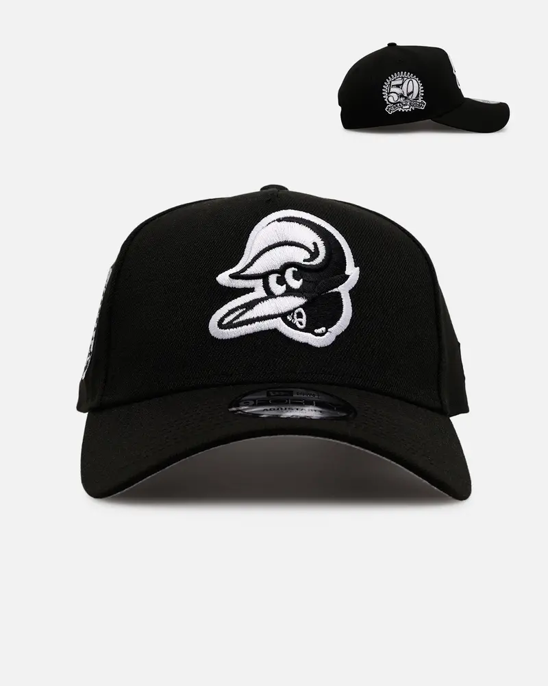 New Era Baltimore Orioles 'Black White Upside Down Logo' 9Forty A-Frame Snapback Black/White 1