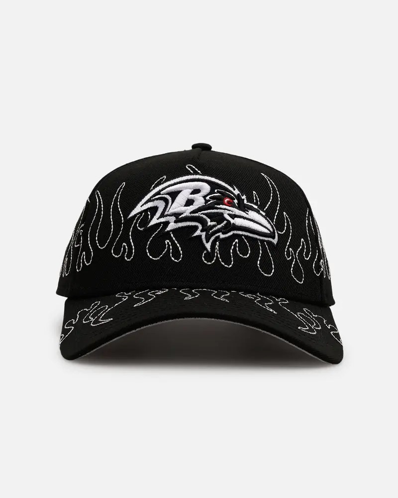 New Era Baltimore Ravens 'Outline Flames' 9Forty A-Frame Snapback Black 1