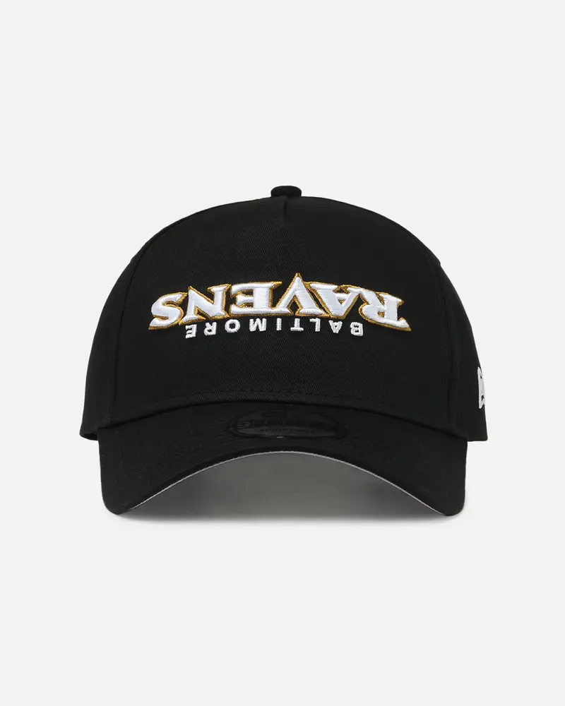 New Era Baltimore Ravens 'Upside Down Logo' 9Forty A-Frame Snapback Black 1