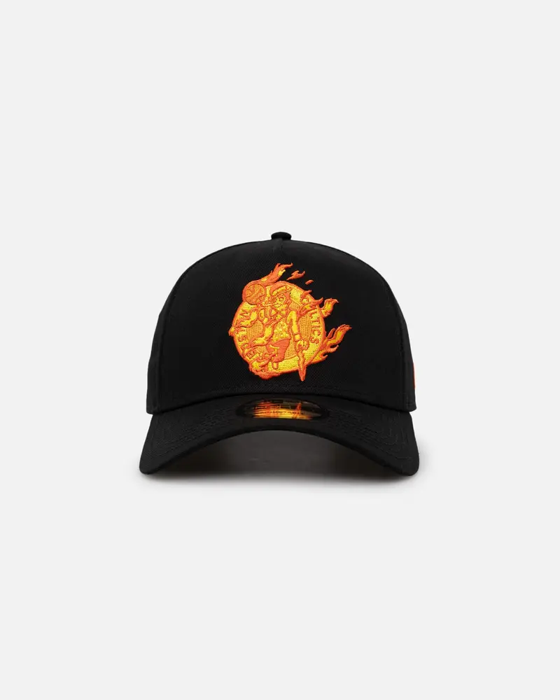New Era Boston Celtics 'Black Flame' 9Forty A-Frame Snapback Black/Flame 1