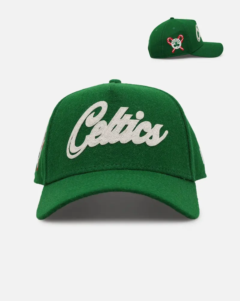 New Era Boston Celtics 'Candy Cane Side Patch' 9Forty A-Frame Snapback Official Team Color 1