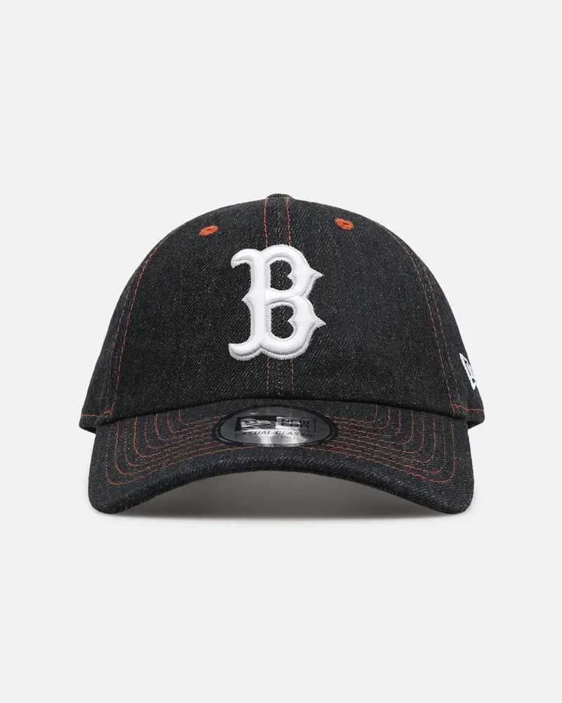 New Era Boston Red Sox "Black Denim" Classic Casual Strapback Black Denim/Rust Contrast 1