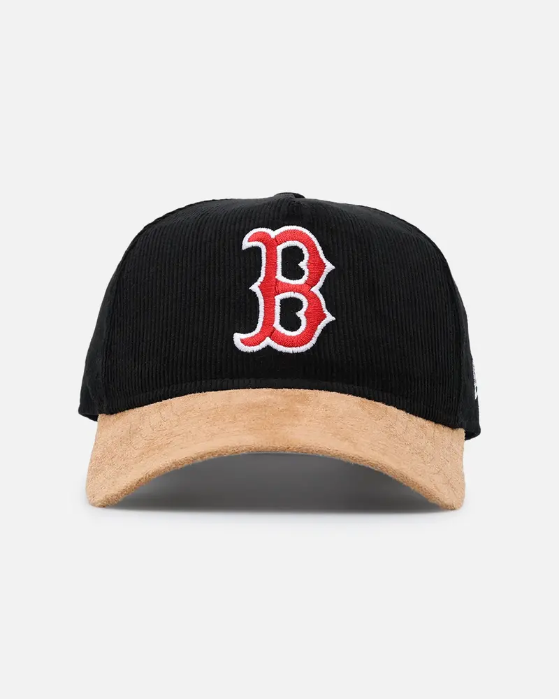 New Era Boston Red Sox 'Corduroy Suede' Pre-Curved Golfer Snapback Washed Black 1