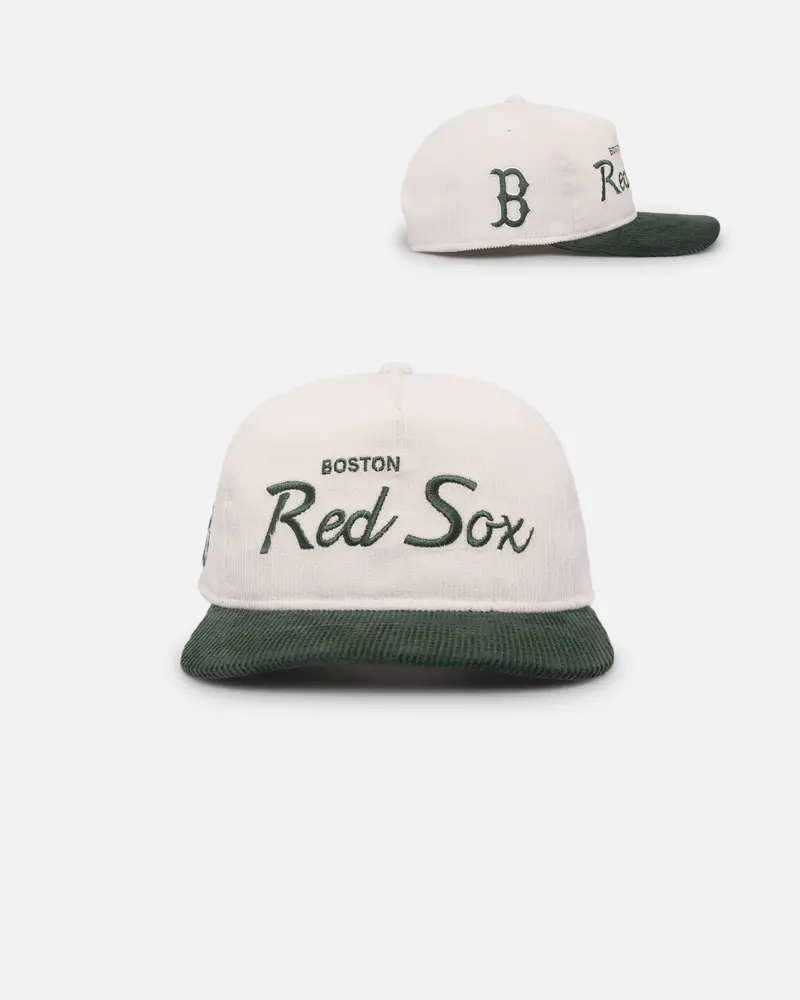 New Era Boston Red Sox 'Currency Corduroy' Golfer Pre-Curved Snapback Chrome White 1