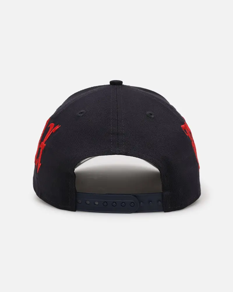 New Era Boston Red Sox 'Gothic Script' 9Forty A-Frame Snapback Scarlet/Navy 2