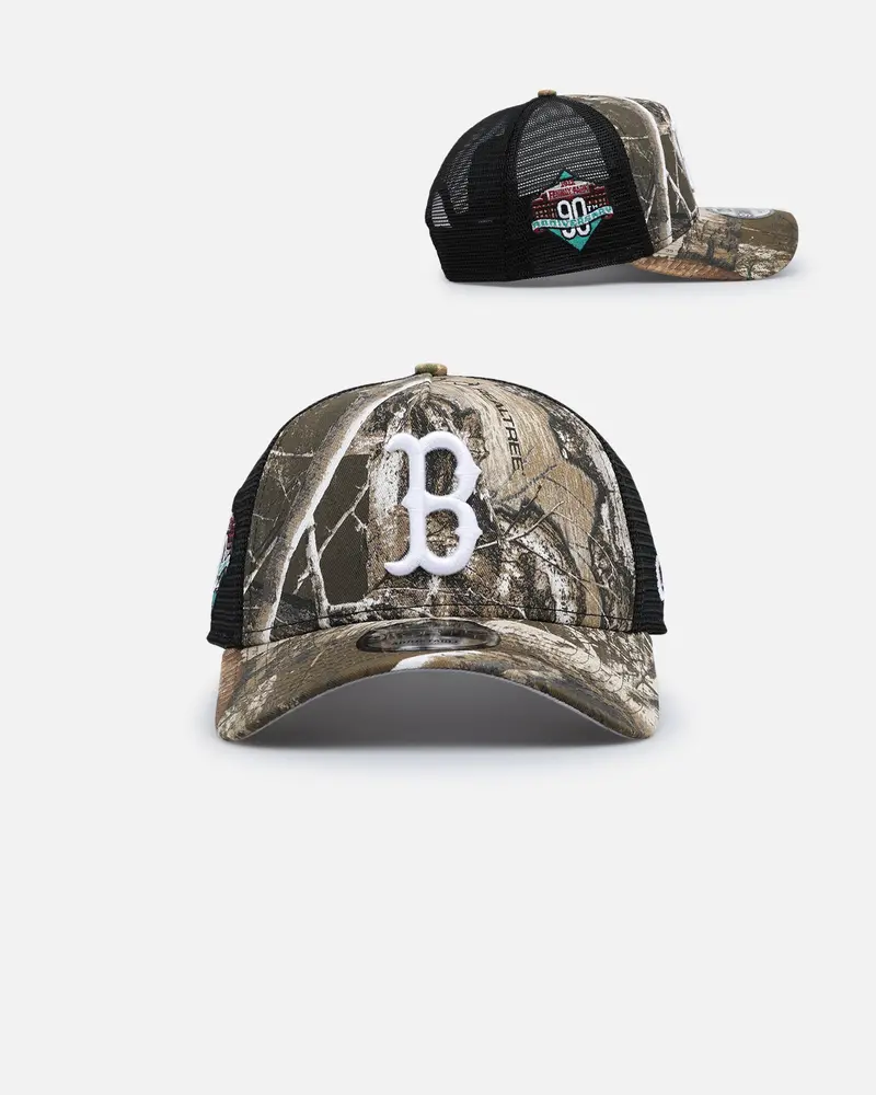 New Era Boston Red Sox 'Real Tree' 9Forty A-Frame Trucker Snapback Realtree Edge 1