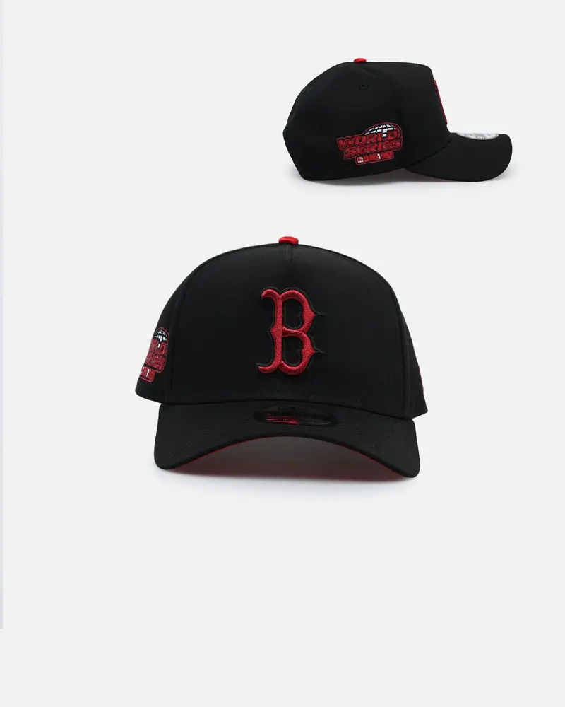 New Era Boston Red Sox 'Satin Scarlet' 9Forty A-Frame Snapback Black/Scarlet 1