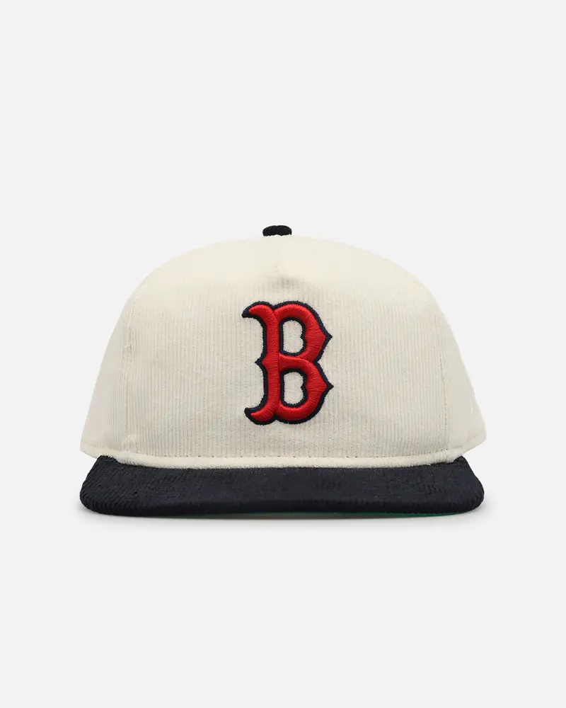 New Era Boston Red Sox 'Throwback Cord Golfers' Corduroy Golfer Snapback Chrome/Navy 1