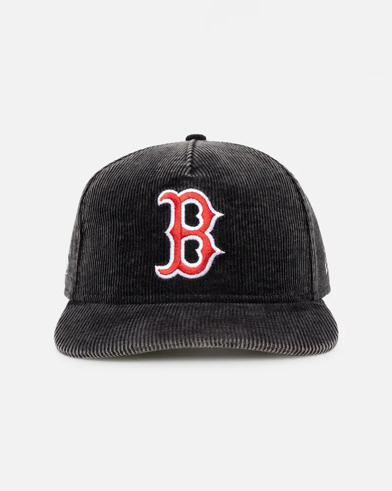New Era Boston Red Sox 'Washed Corduroy Golfer' Pre-Curved Golfer Snapback Washed Black 1