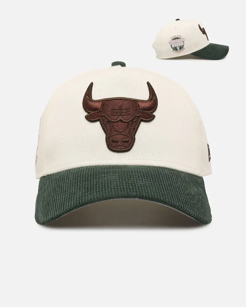 New Era Chicago Bulls 'Chrome White Green' Corduroy Visor 9Forty A-Frame Snapback Chrome 1