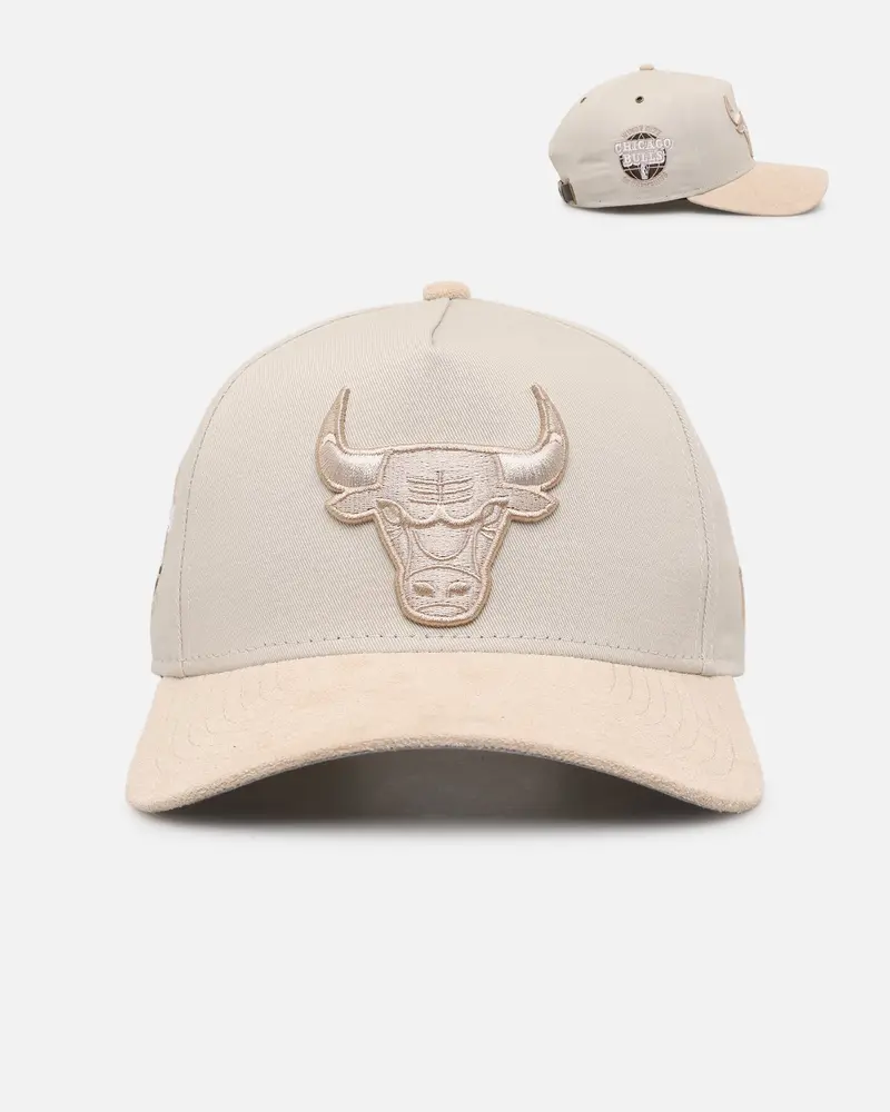 New Era Chicago Bulls 'Cream Suede' 9Forty A-Frame Strapback Stone/Oatmilk 1