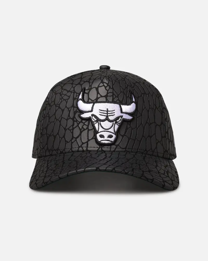 New Era Chicago Bulls 'Faux Croc' 9Forty A-Frame Snapback Black 1
