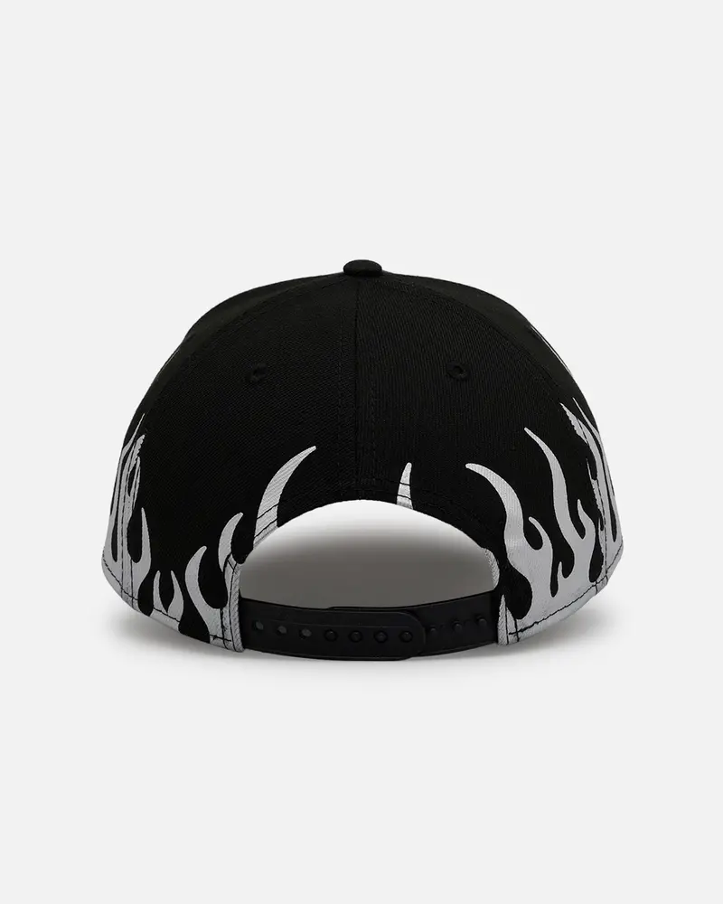 New Era Chicago Bulls 'Metallic Flames' 9Forty A-Frame Snapback Black/Silver 2