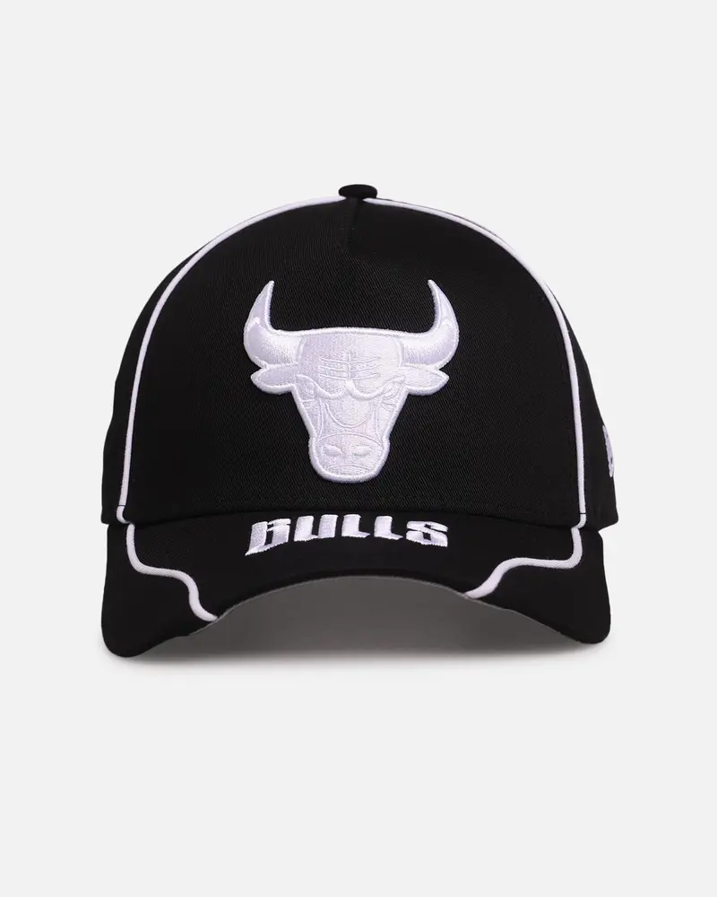 New Era Chicago Bulls 'Piping' 9Forty A-Frame Snapback Black/White 1