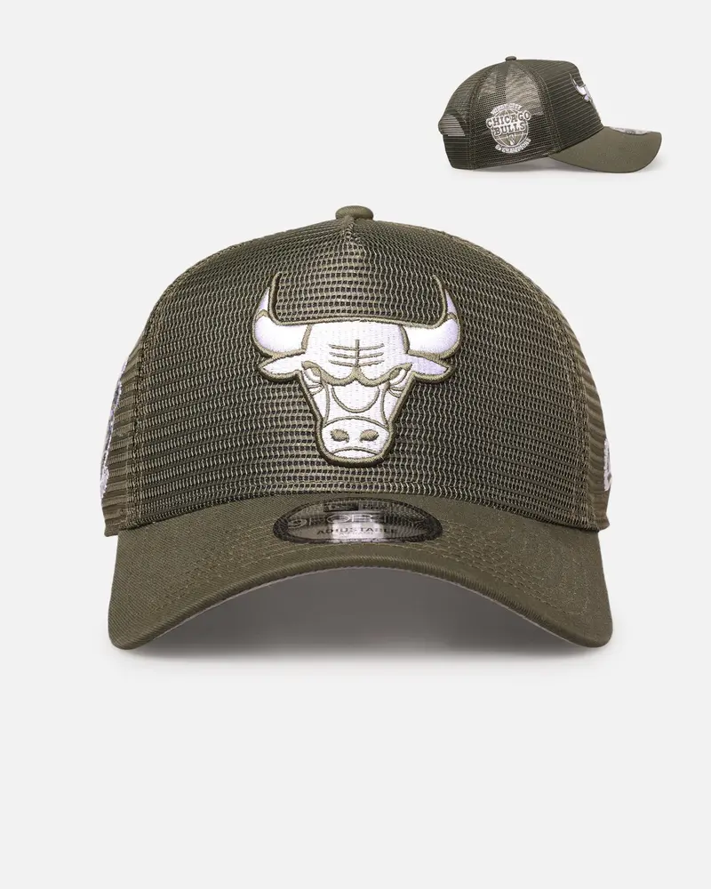New Era Chicago Bulls 'Polychromatic Mesh' 9Forty A-Frame Snapback New Olive 1