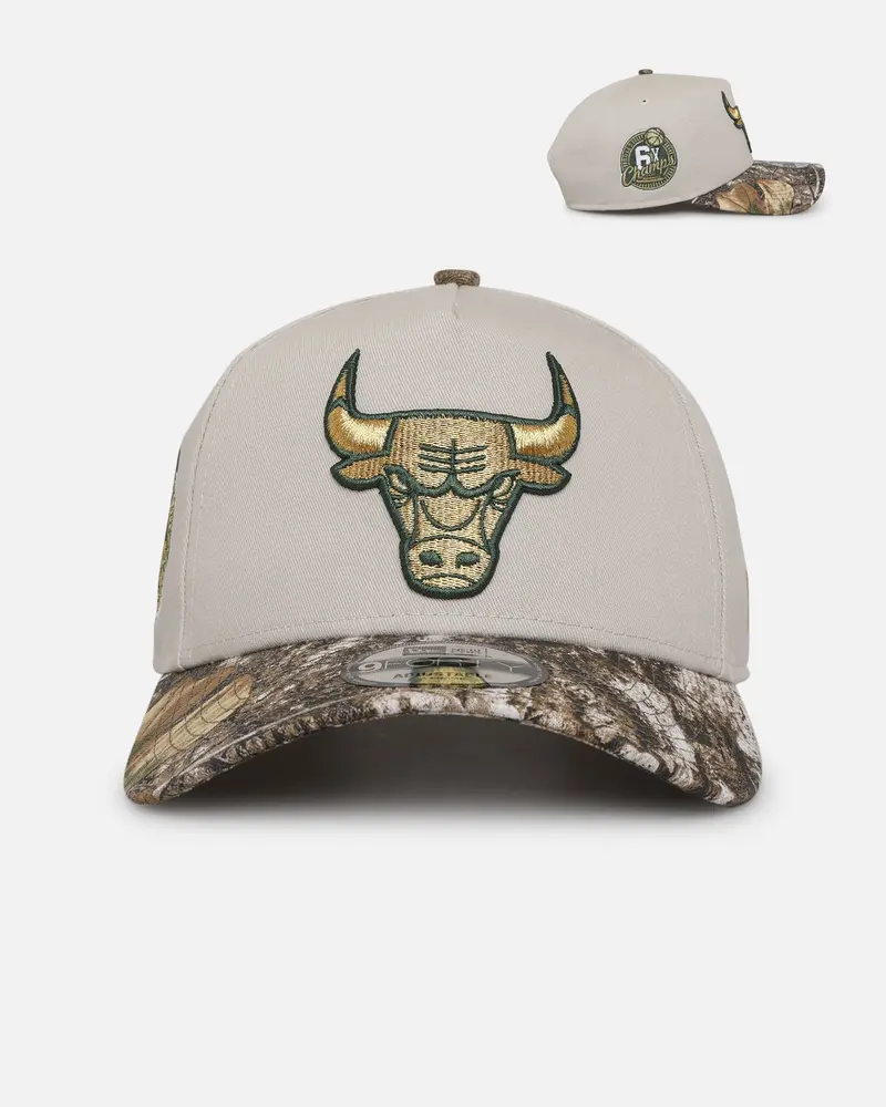 New Era Chicago Bulls 'Real Tree Stone' 9Forty A-Frame Snapback Stone 1