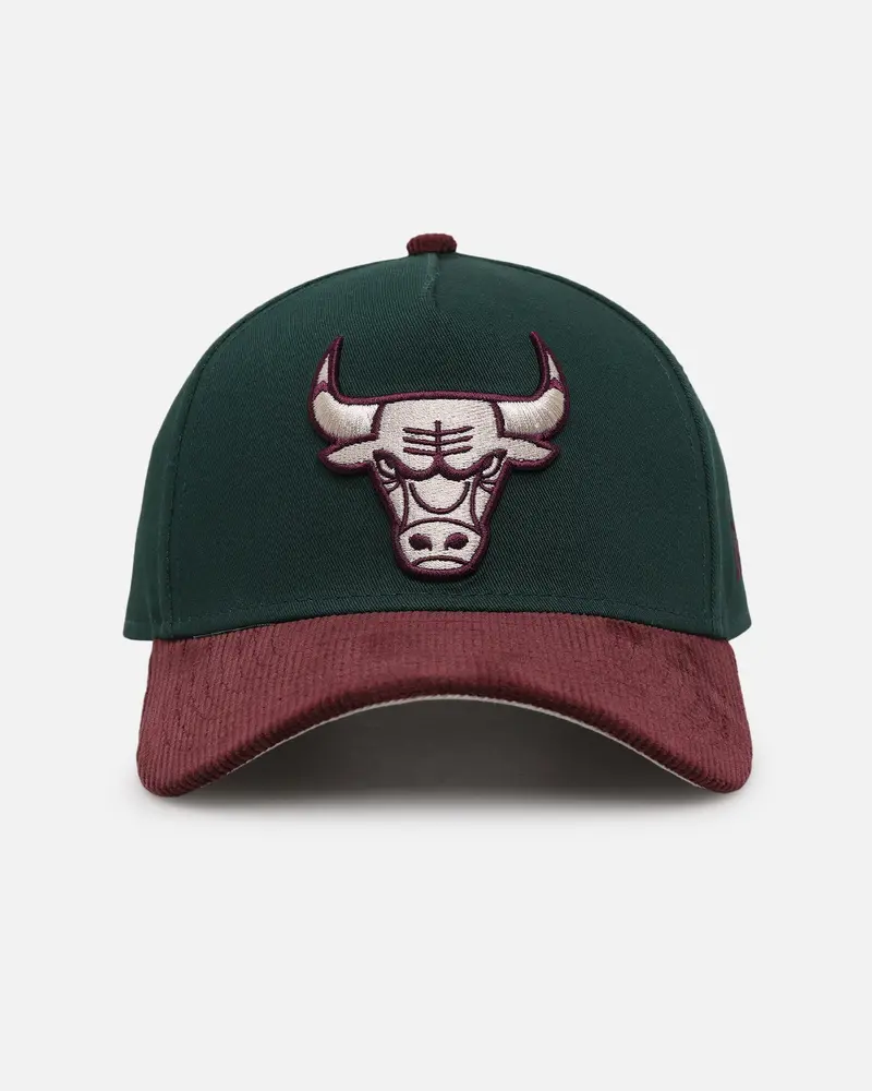 New Era Chicago Bulls 'Rhubarb Cord' 9Forty A-Frame Snapback Dark Green 1