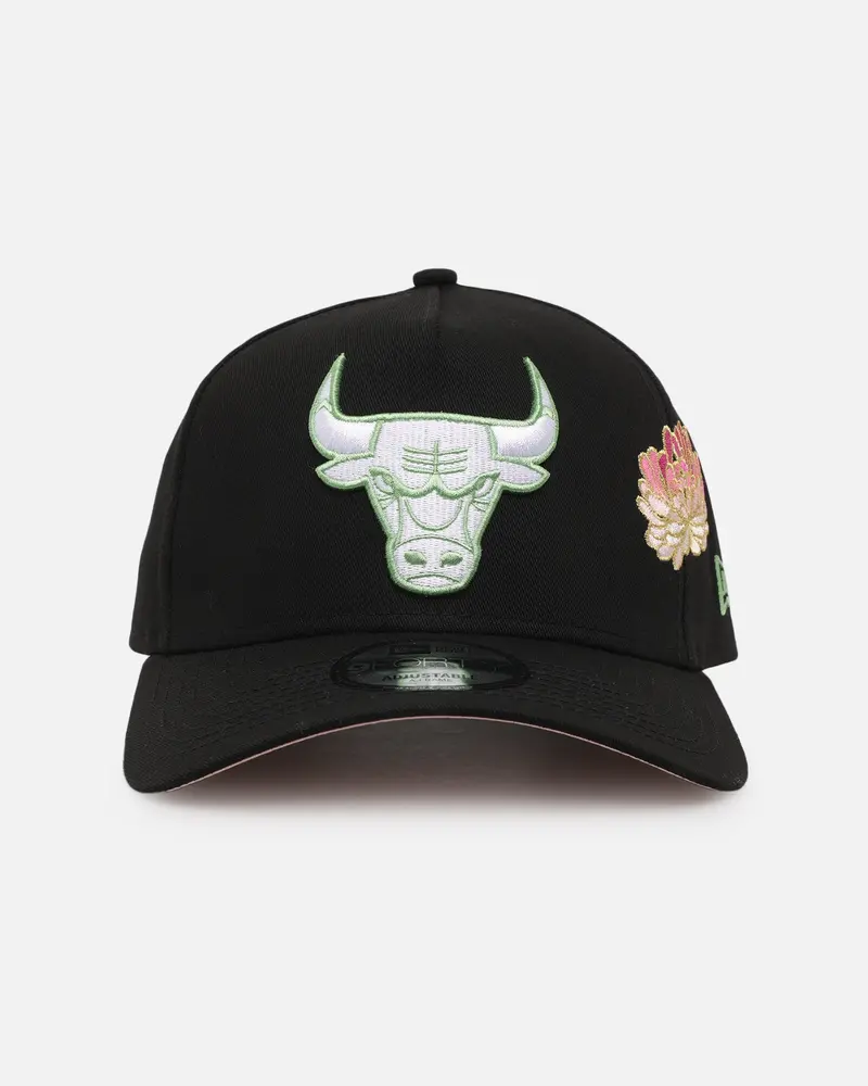 New Era Chicago Bulls 'Satin Flower' 9Forty A-Frame Snapback Black/Pink 1