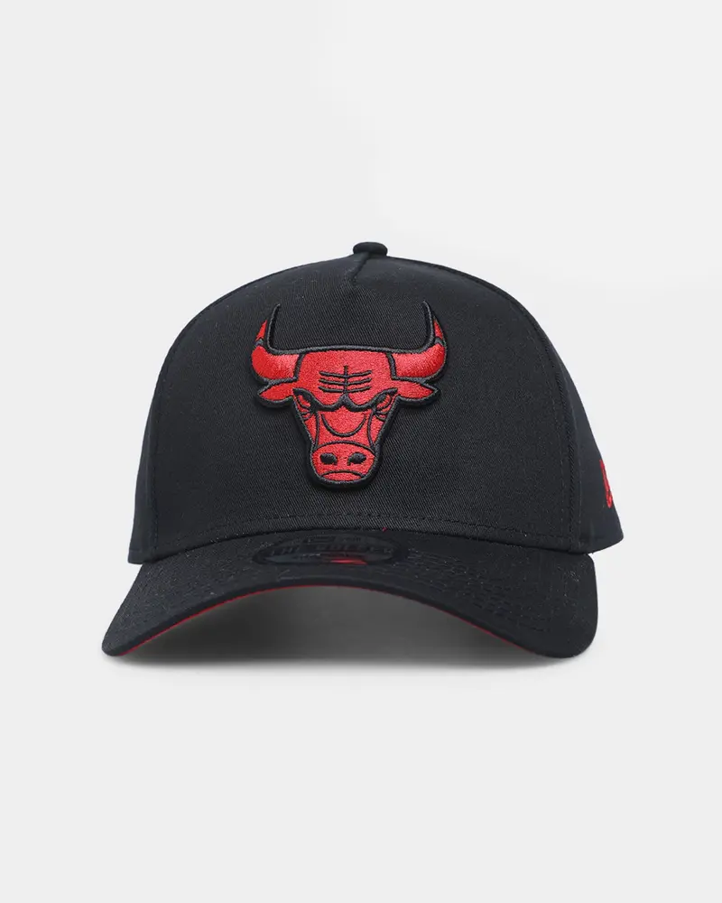 New Era Chicago Bulls "Scarlet Bottom" 9Forty A-Frame Snapback Black/Scarlet 1