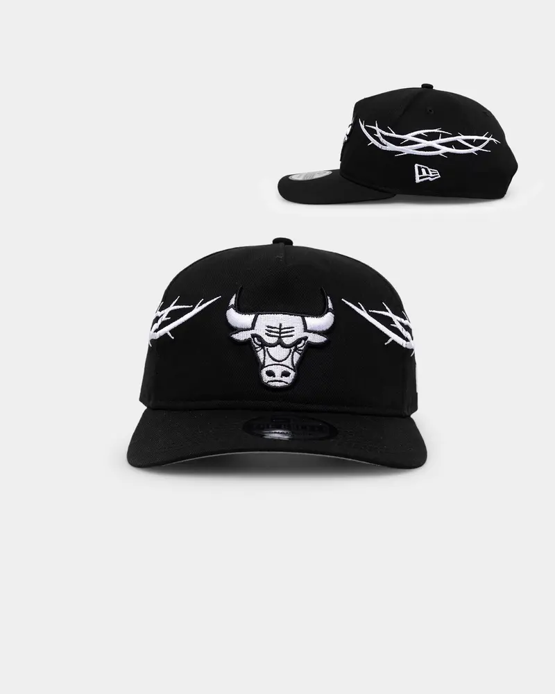 New Era Chicago Bulls 'Twisted Thorns' Golfer Pre-Curved Snapback Black 1