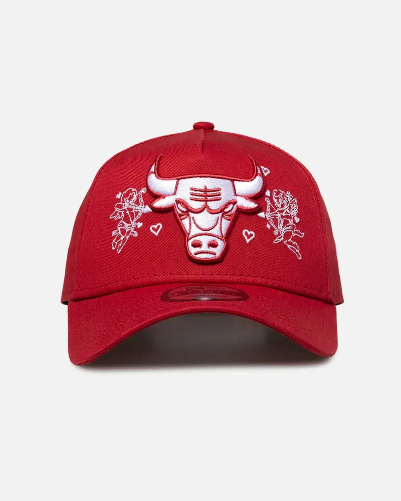 New Era Chicago Bulls 'Valentines Day' 9Forty A-Frame Snapback Dark Red 1