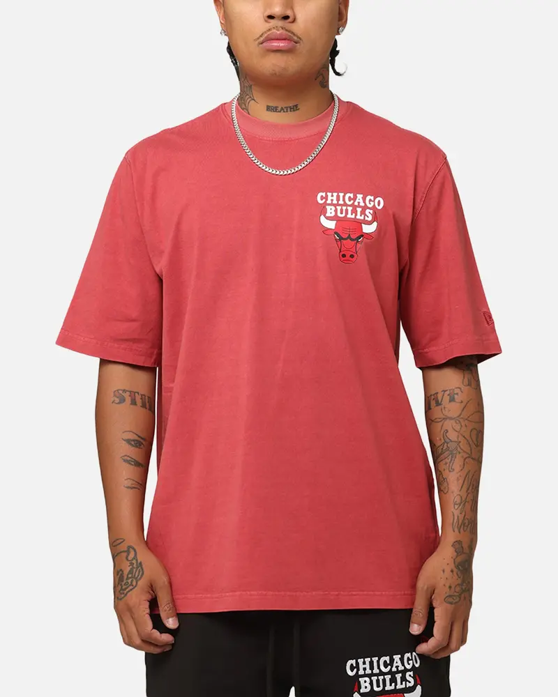New Era Chicago Bulls Washed Nba T-Shirt Burgundy 1