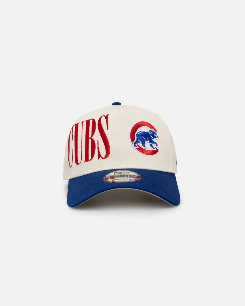 New Era Chicago Cubs 'Tall Text' 9Forty A-Frame Snapback Chrome White/Otc 1