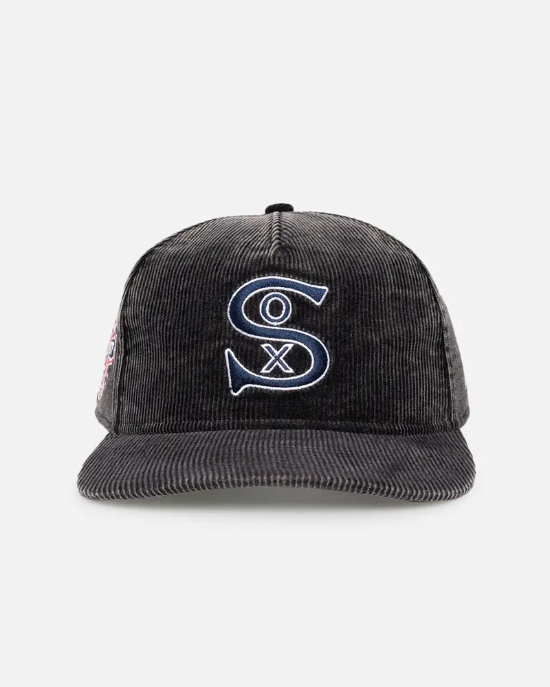 New Era Chicago White Sox 'Washed Corduroy Golfer' Pre-Curved Golfer Snapback Washed Black 1