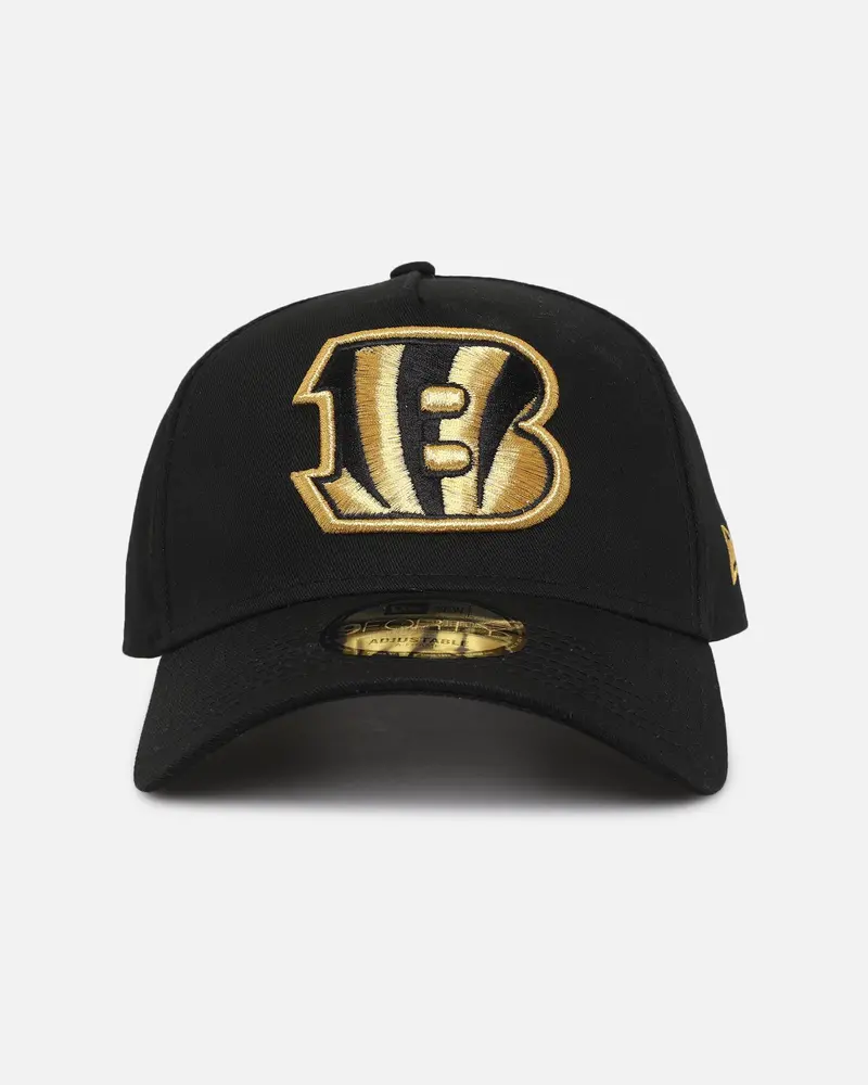 New Era Cincinnati Bengals 'Nfl Black & Gold Embroidery' 9Forty A-Frame Snapback Black/Gold 1