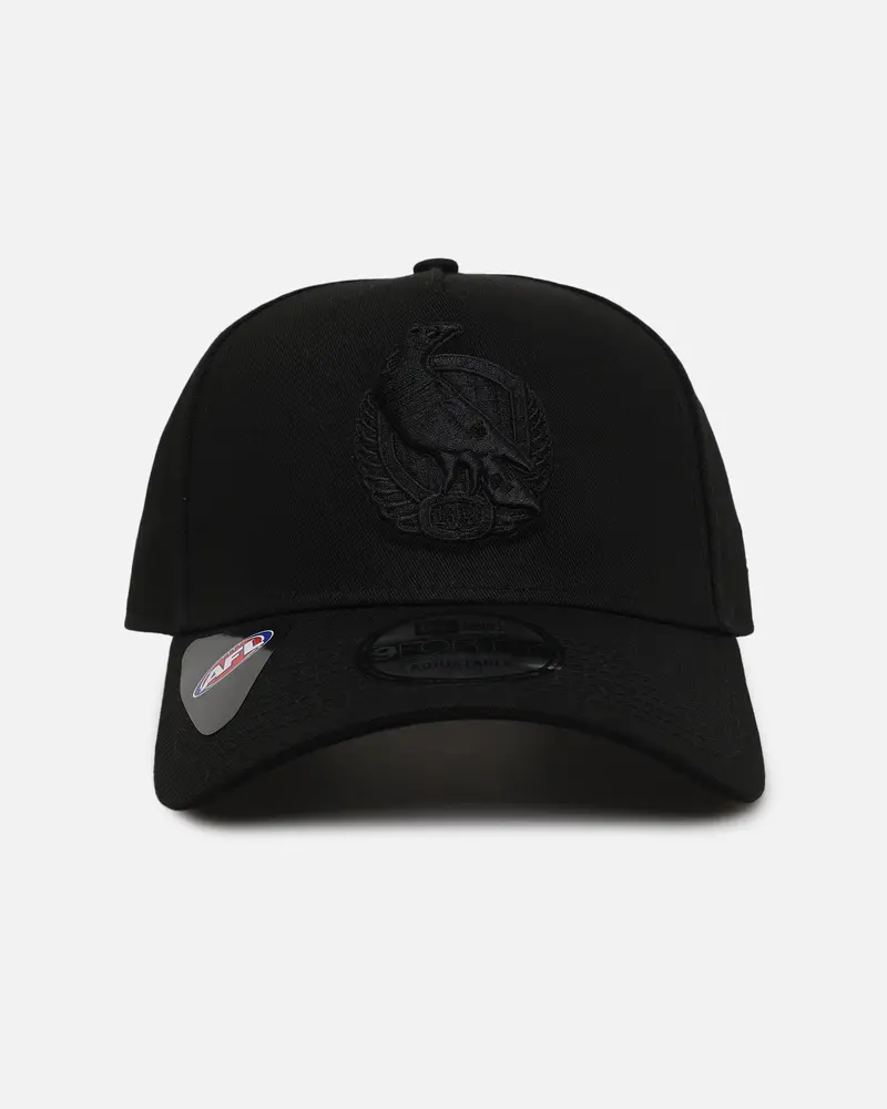 New Era Collingwood Magpies 'Triple Black' 9Forty A-Frame Snapback Black 1