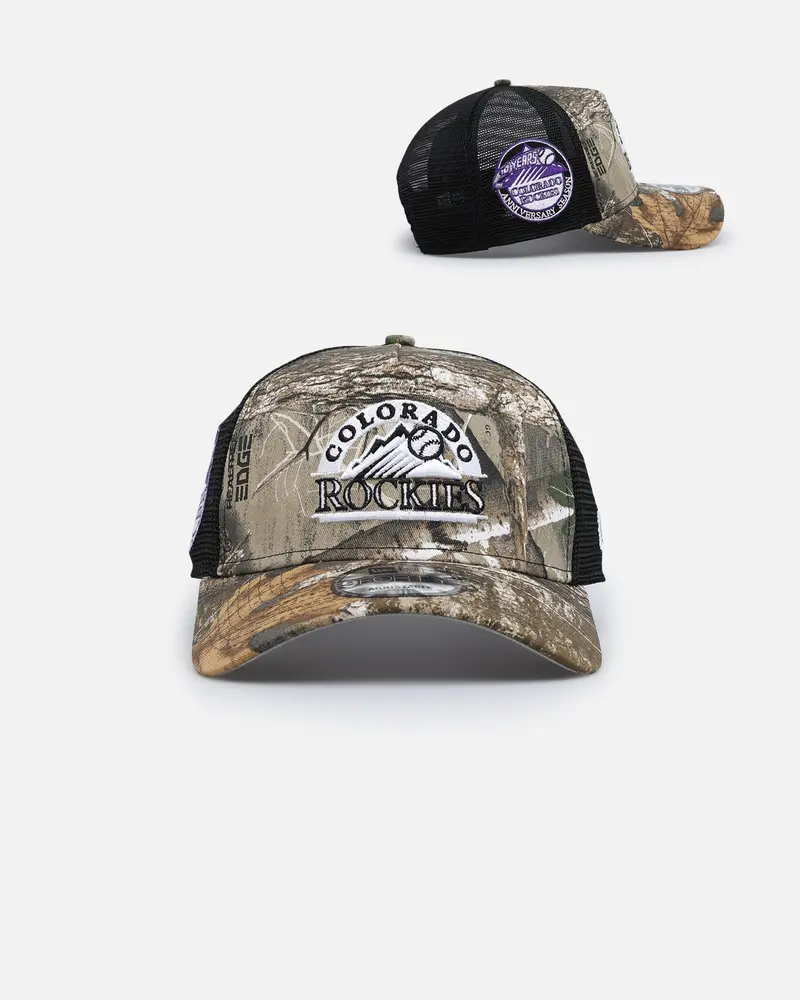 New Era Colorado Rockies 'Real Tree' 9Forty A-Frame Trucker Snapback Realtree Edge 1