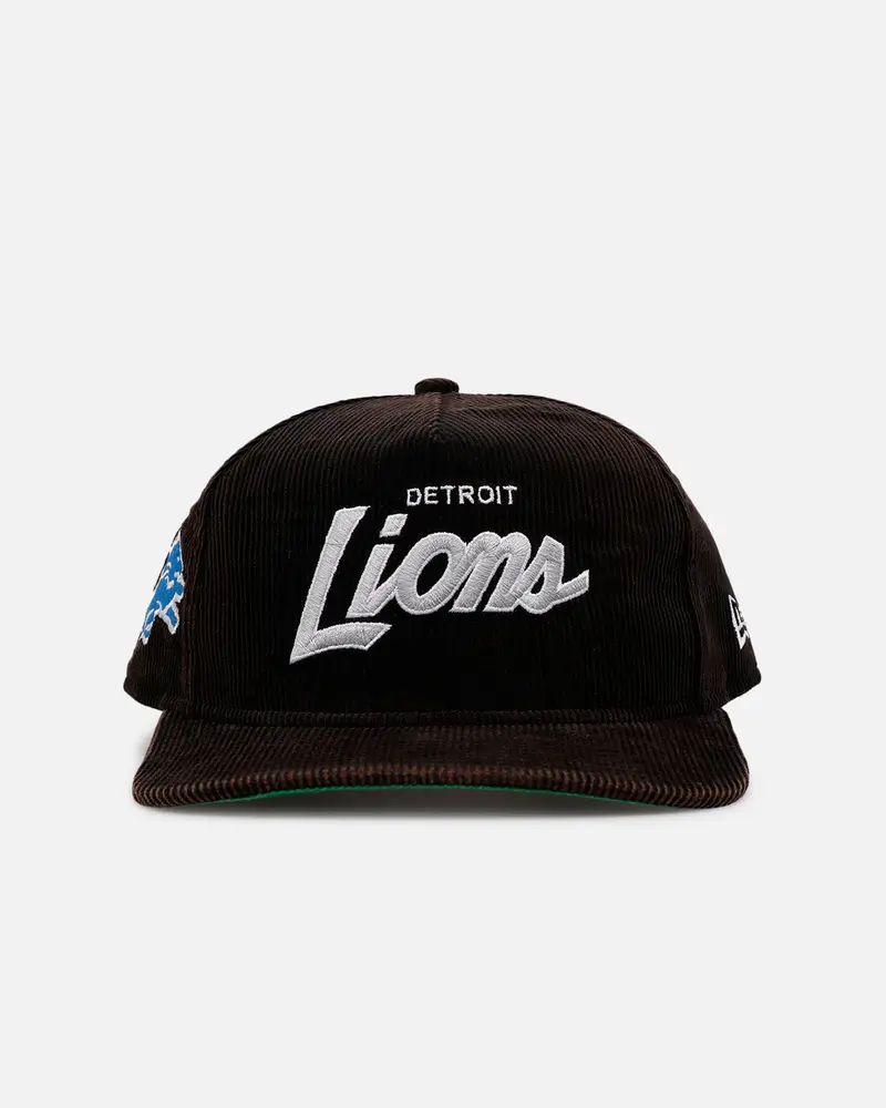 New Era Detroit Lions 'Washed Black Nfl Golfer' Corduroy Golfer Snapback Washed Black 1