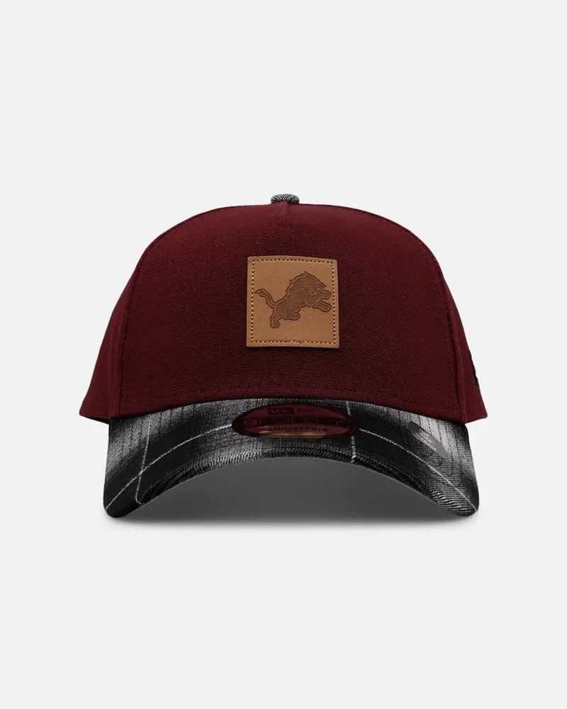 New Era Detroit Lions 'Workwear' 9Forty A-Frame Snapback Maroon 1