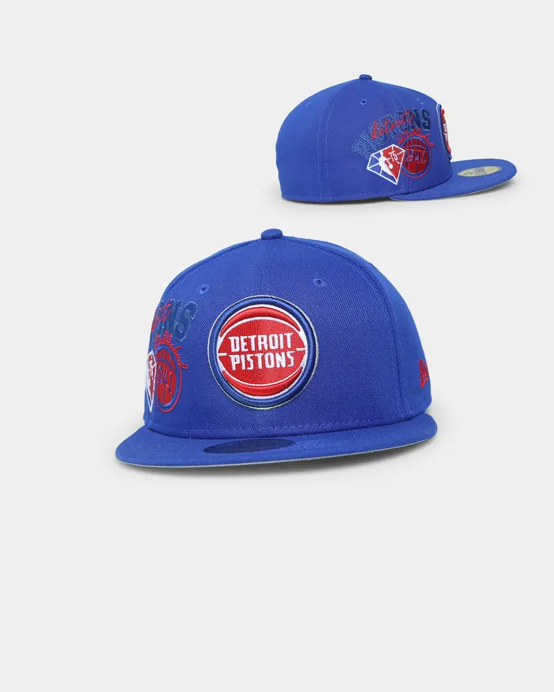 New Era Detroit Pistons Nba Back-Half '21-'22 59Fifty Fitted Medium Blue 1
