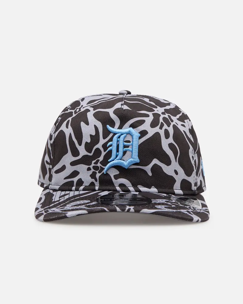 New Era Detroit Tigers 'Brushed Cotton' 19Twenty Strapback Black/Light Blue 1