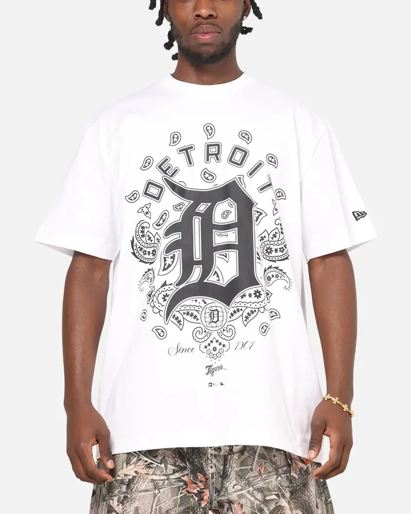 New Era Detroit Tigers Paisley Oversized T-Shirt White 1