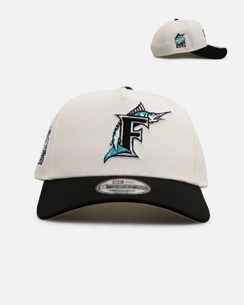 New Era Florida Marlins 'Team Color Visor' 9Forty A-Frame Snapback Chrome/Official Team Color 1