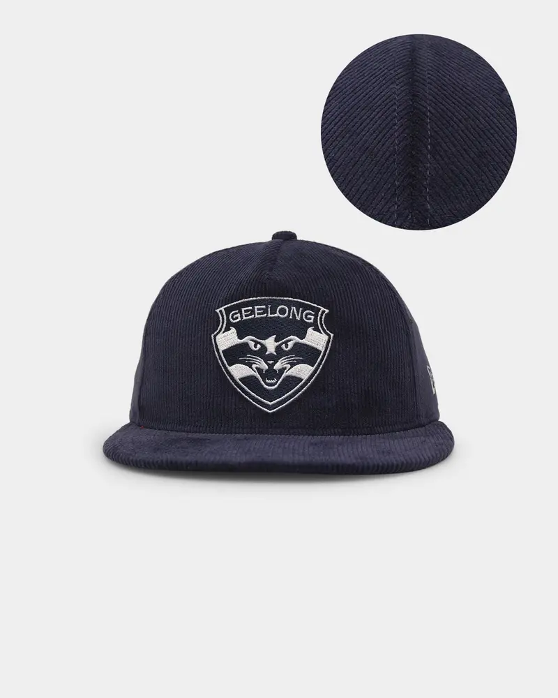 New Era Geelong Cats 'Afl 2023 Team Corduroy' Golfer Snapback Navy 1