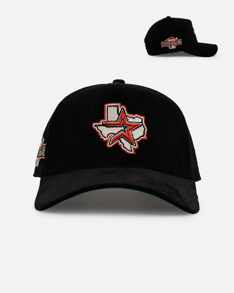 New Era Houston Astros 'Black Cord' 9Forty A-Frame Corduroy Snapback Black 1