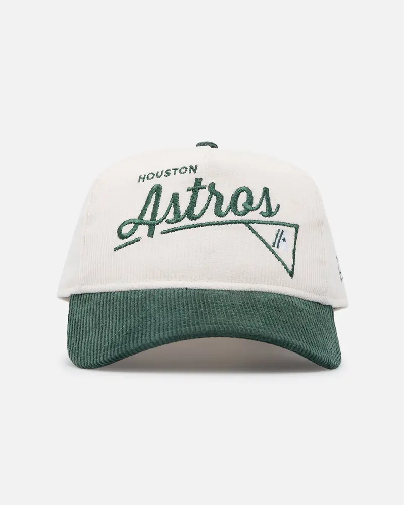 New Era Houston Astros 'Heritage Golf' Pre-Curved Golfer Snapback Chrome White 1