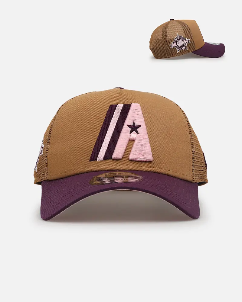 New Era Houston Astros 'Rustic Rose' 9Forty A-Frame Trucker Snapback Wheat 1