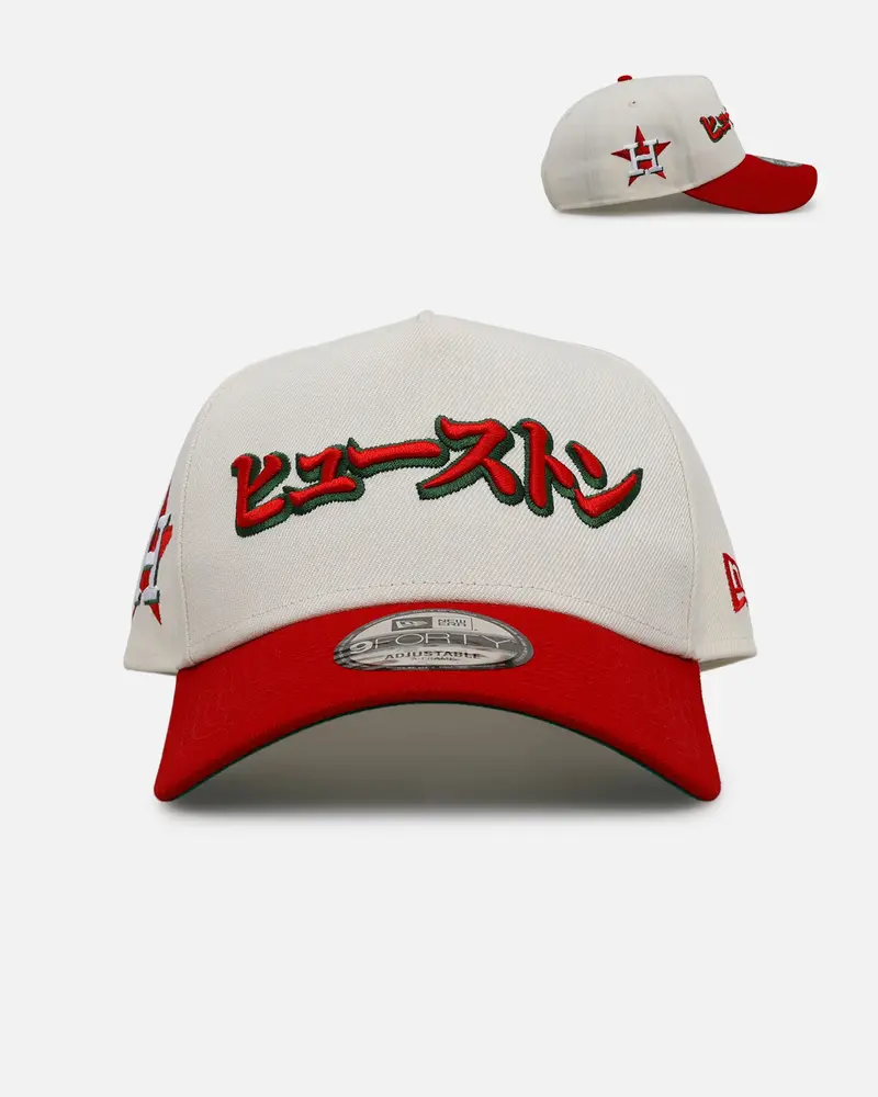 New Era Houston Astros 'Strawberry' 9Forty A-Frame Snapback Chrome/Red 1