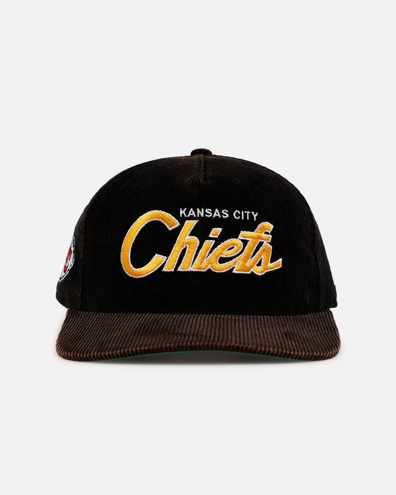 New Era Kansas City Chiefs 'Washed Black Nfl Golfer' Corduroy Golfer Snapback Washed Black 1