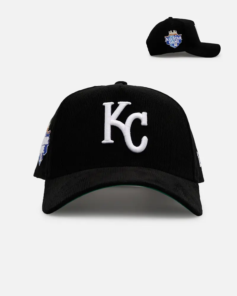 New Era Kansas City Royals 'Black Cord' 9Forty A-Frame Corduroy Snapback Black 1