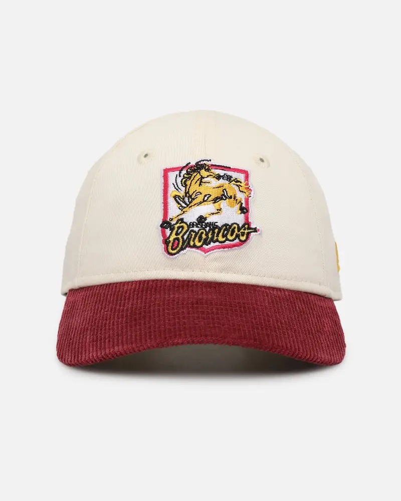 New Era Kids' Brisbane Broncos 'Nrl Retro Corduroy Logo' 9Forty Strapback Chrome White 1