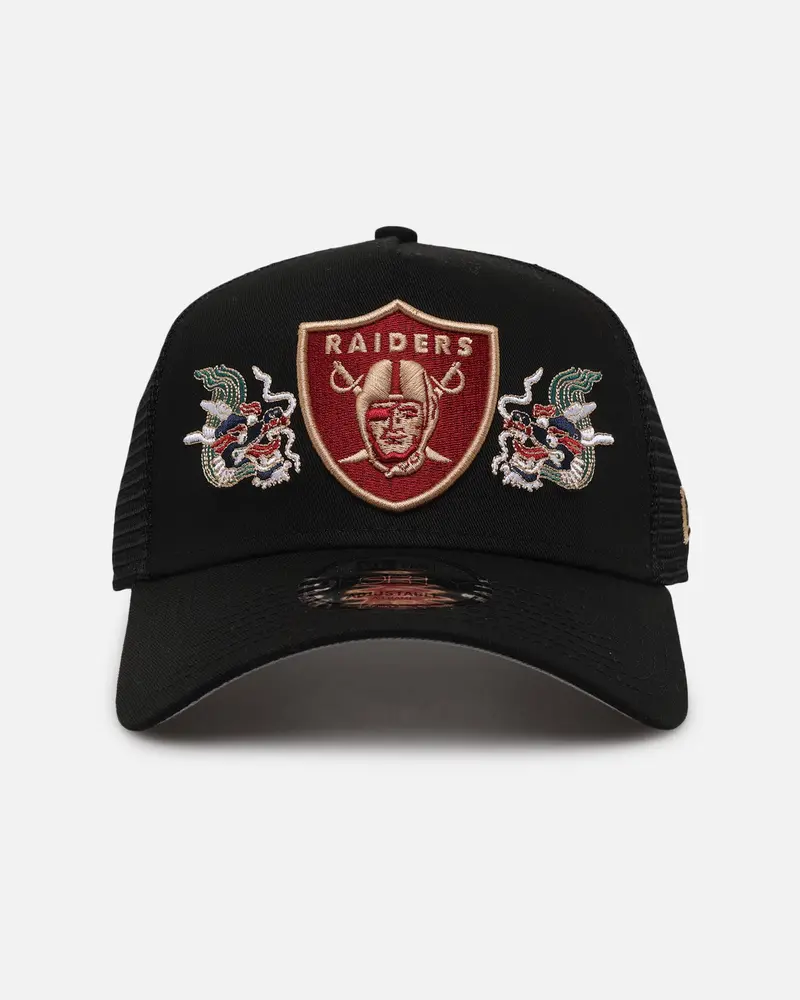 New Era Las Vegas Raiders 'Dragon Collection' 9Forty A-Frame Trucker Snapback Black 1