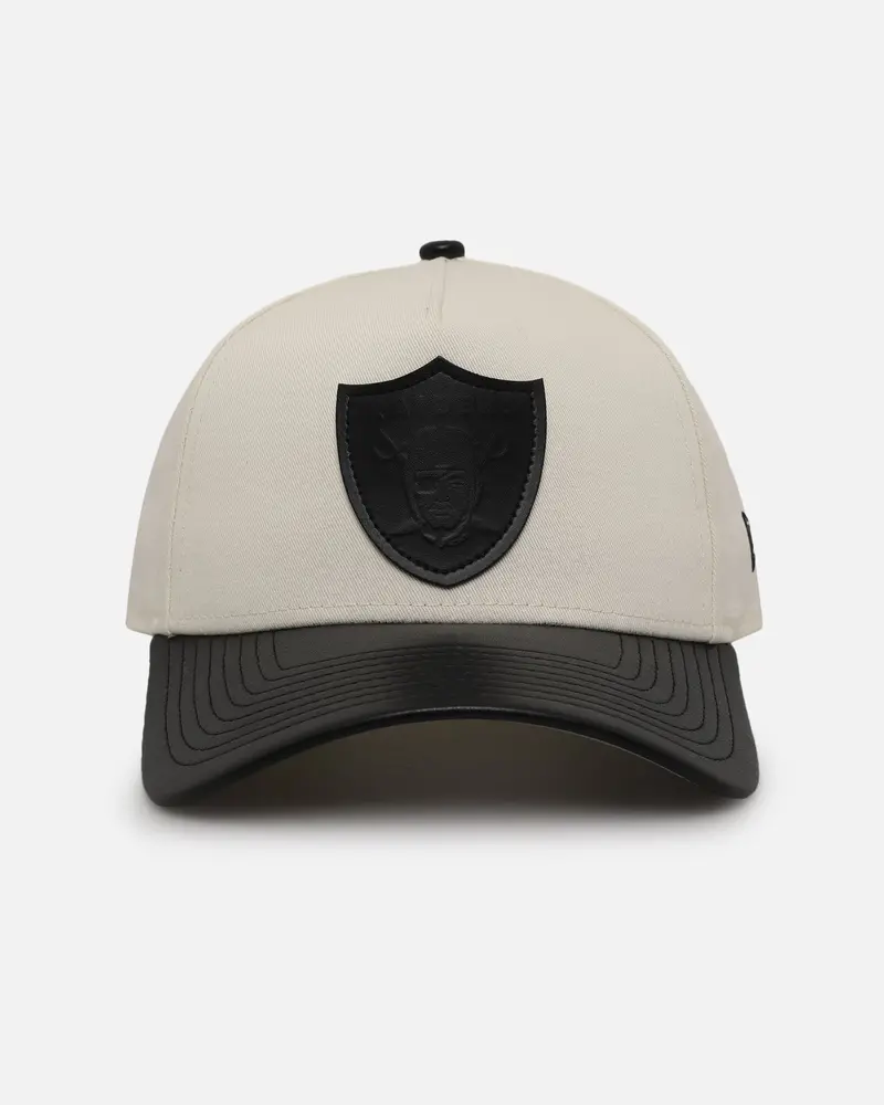 New Era Las Vegas Raiders 'Leather Visor' 9Forty A-Frame Snapback Chrome White/Black 1