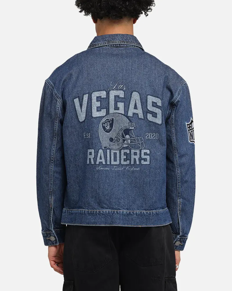 New Era Las Vegas Raiders Nfl Denim Jacket Dark Blue 1