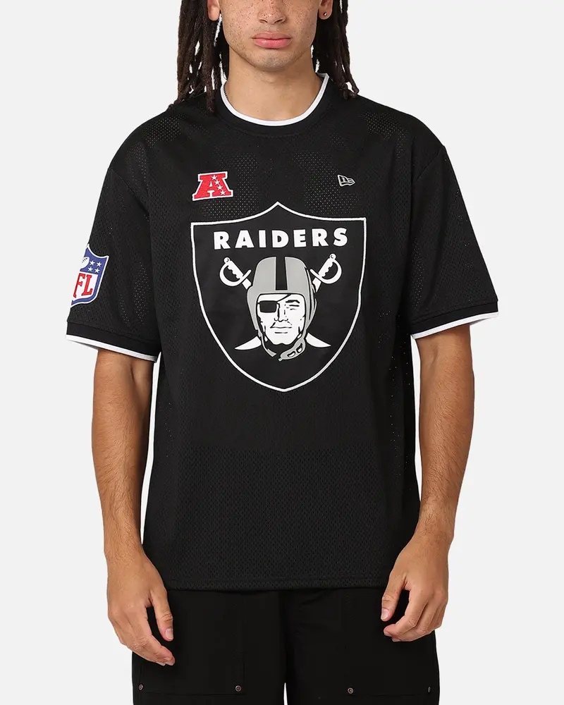 New Era Las Vegas Raiders Nfl Oversized Mesh T-Shirt Black 1